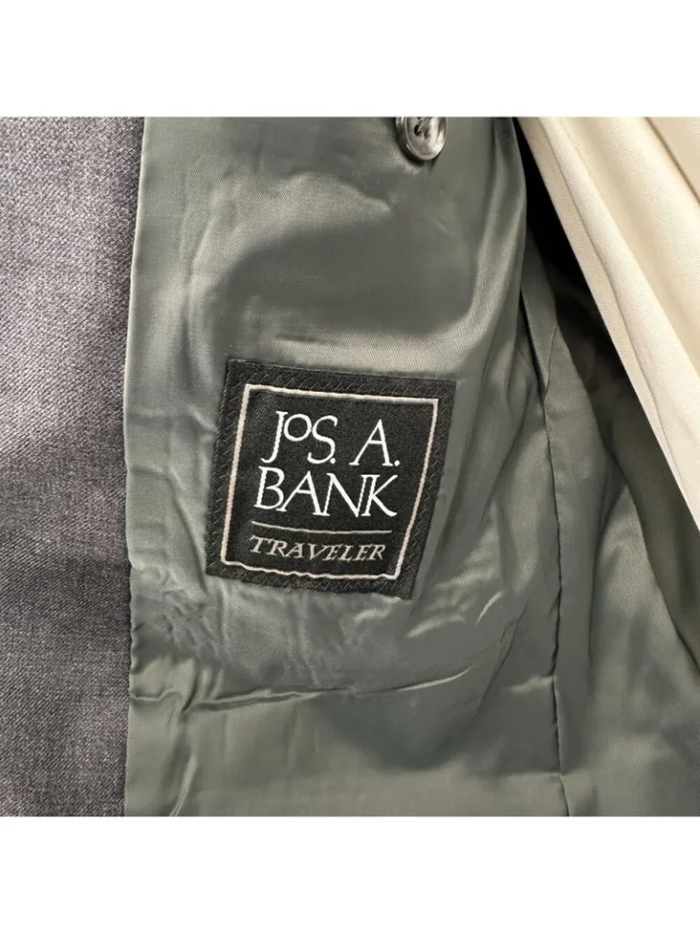 JOS A BANK traveler traditional fit jacket blazer charcoal gray 42R professional